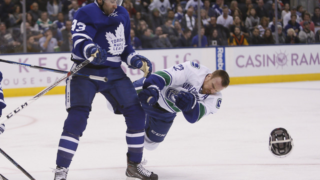 Kadri levels Daniel Sedin with blindside hit, answers to Hansen