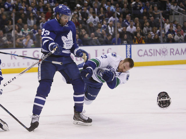 Kadri levels Daniel Sedin with blindside hit, answers to Hansen