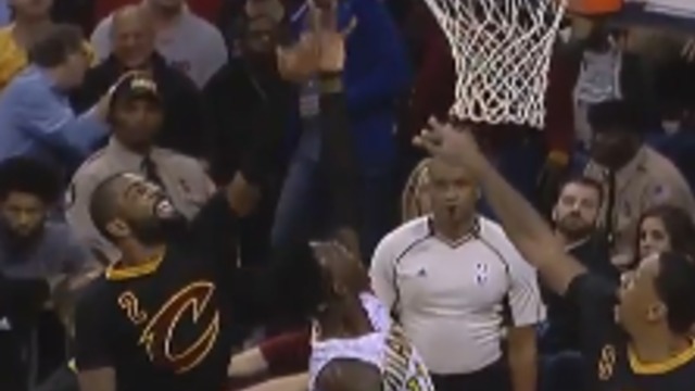 Watch: Irving swats Schroder's layup attempt from behind
