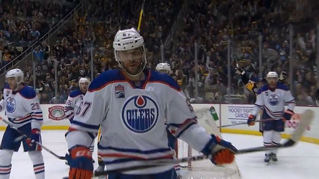 Watch: Oilers' Pouliot puts Penguins' game-winner into his own net
