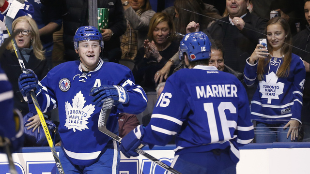 Marner didn't realize he was skipping on Rielly goal celebration