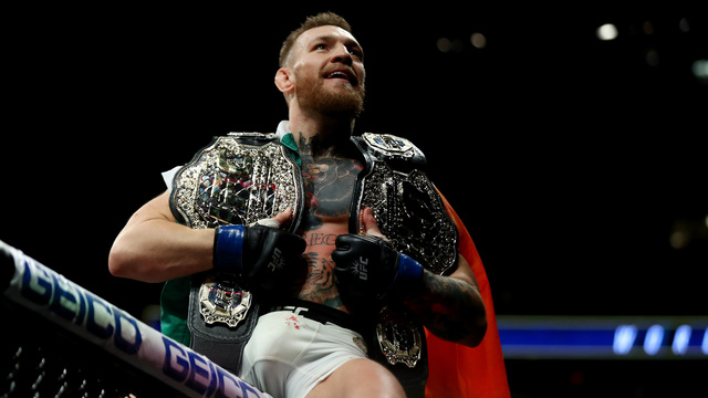 McGregor KOs Alvarez to become 1st simultaneous 2-division champ