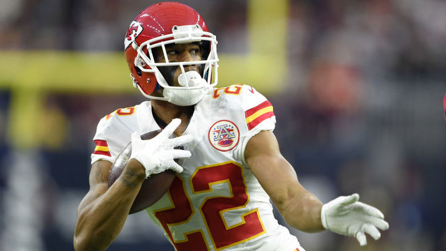 Chiefs' Peters rides stationary bike during national anthem