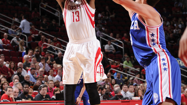 Harden drops career-high 23 in perfect 1st quarter vs. Sixers