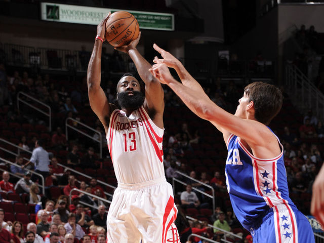 Harden drops career-high 23 in perfect 1st quarter vs. Sixers