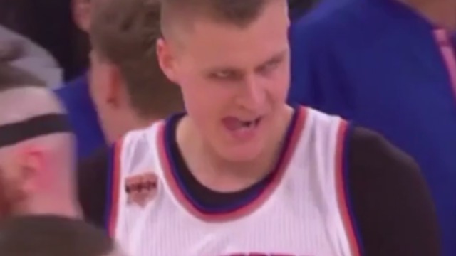 Watch: Porzingis finishes ridiculous alley-oop, smirks maniacally