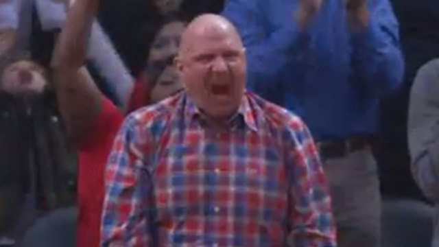 Steve Ballmer loses it during Clippers comeback
