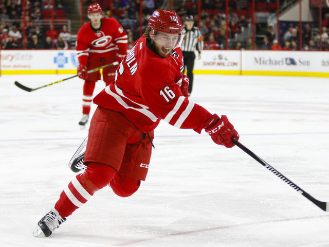 Watch: Hurricanes' Lindholm fires puck between Byfuglien's legs to score