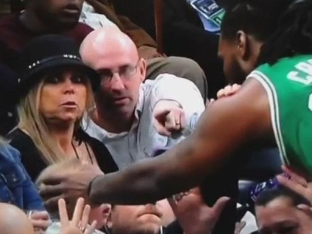 Jae Crowder nearly crashes into courtside infant
