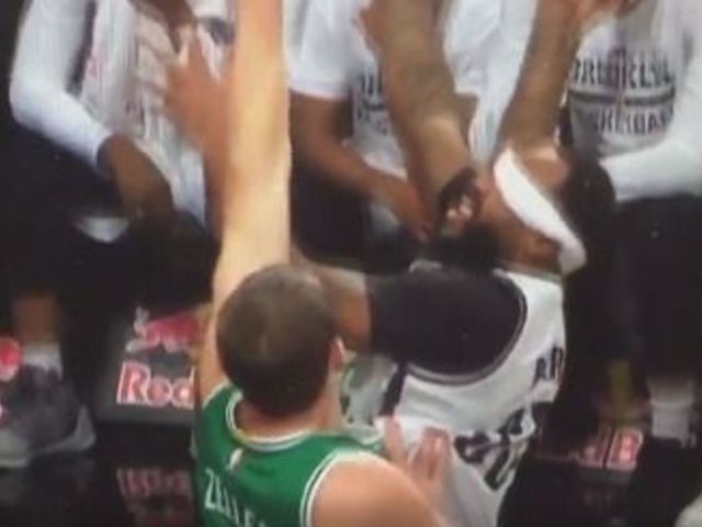 Trevor Booker tries blindfolded layup over 2 defenders