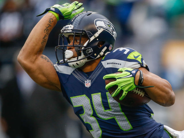 Seahawks' Rawls officially out vs. Packers with ankle injury