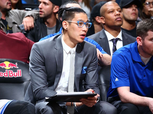 Injured Lin records stats on Nets bench