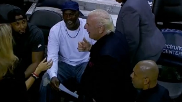 MJ, Ric Flair meet at Hornets game