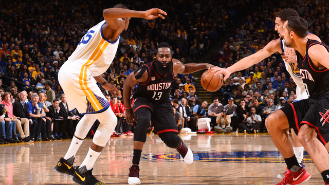 Harden's 4th triple-double helps Rockets end Warriors' streak