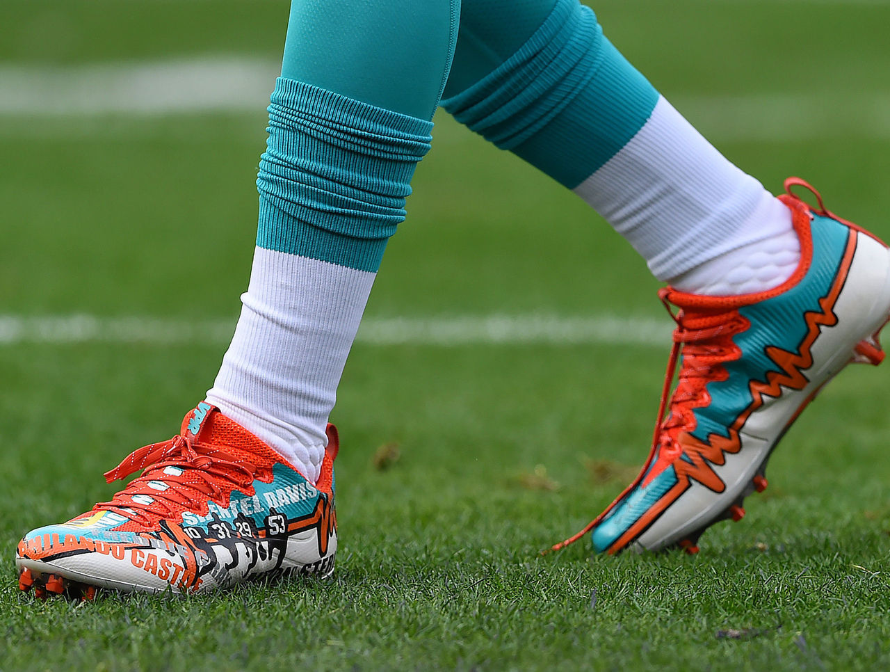 Jarvis Landry Miami Dolphins “Off White” inspired cleats