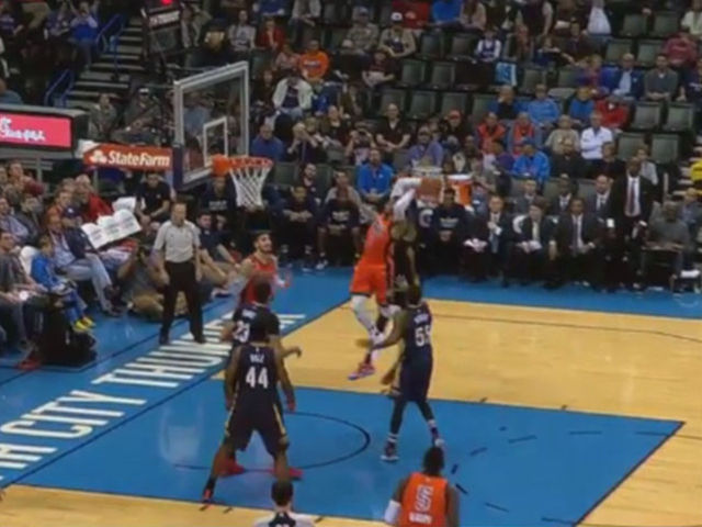 Westbrook flies by Holiday, soars over Pelicans to punish rim