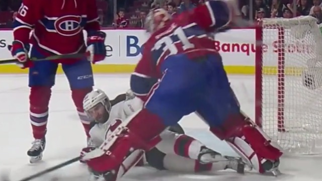 Watch: Carey Price throws repeated punches after Palmieri crashes the net