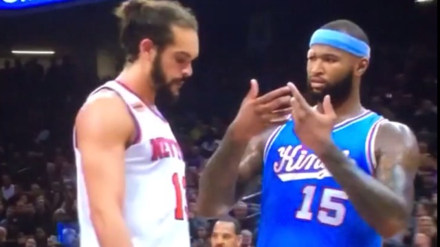 Cousins mocks Noah's form at free-throw line