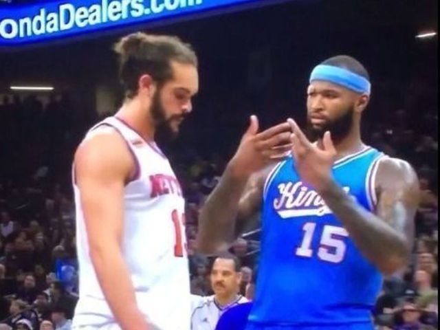 Cousins mocks Noah's form at free-throw line