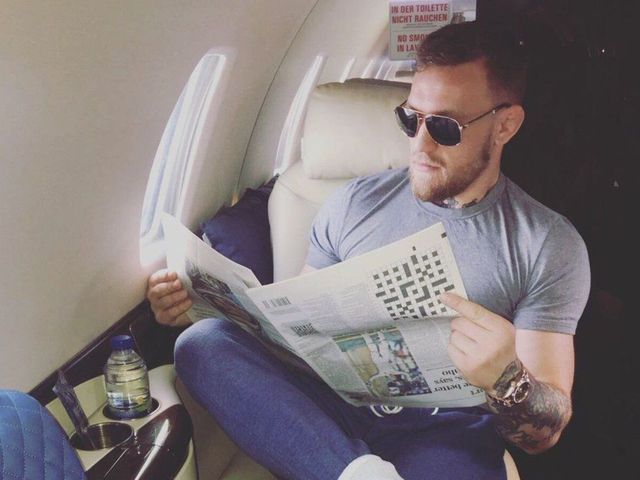 McGregor apparently reads newspapers upside down