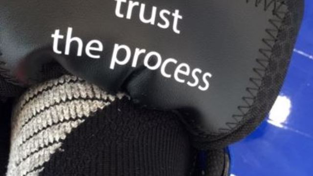 Embiid has 'trust the process' printed in shoe