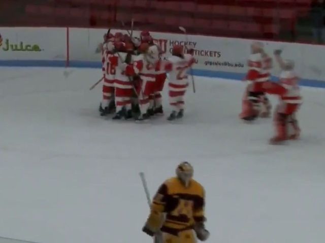 BU announcer loses mind, voice calling OT winner over Minnesota