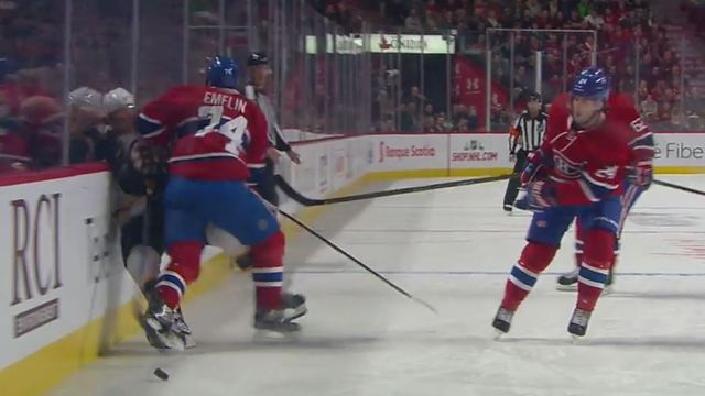 Emelin, Krug ignite Canadiens-Bruins tilt with huge hits