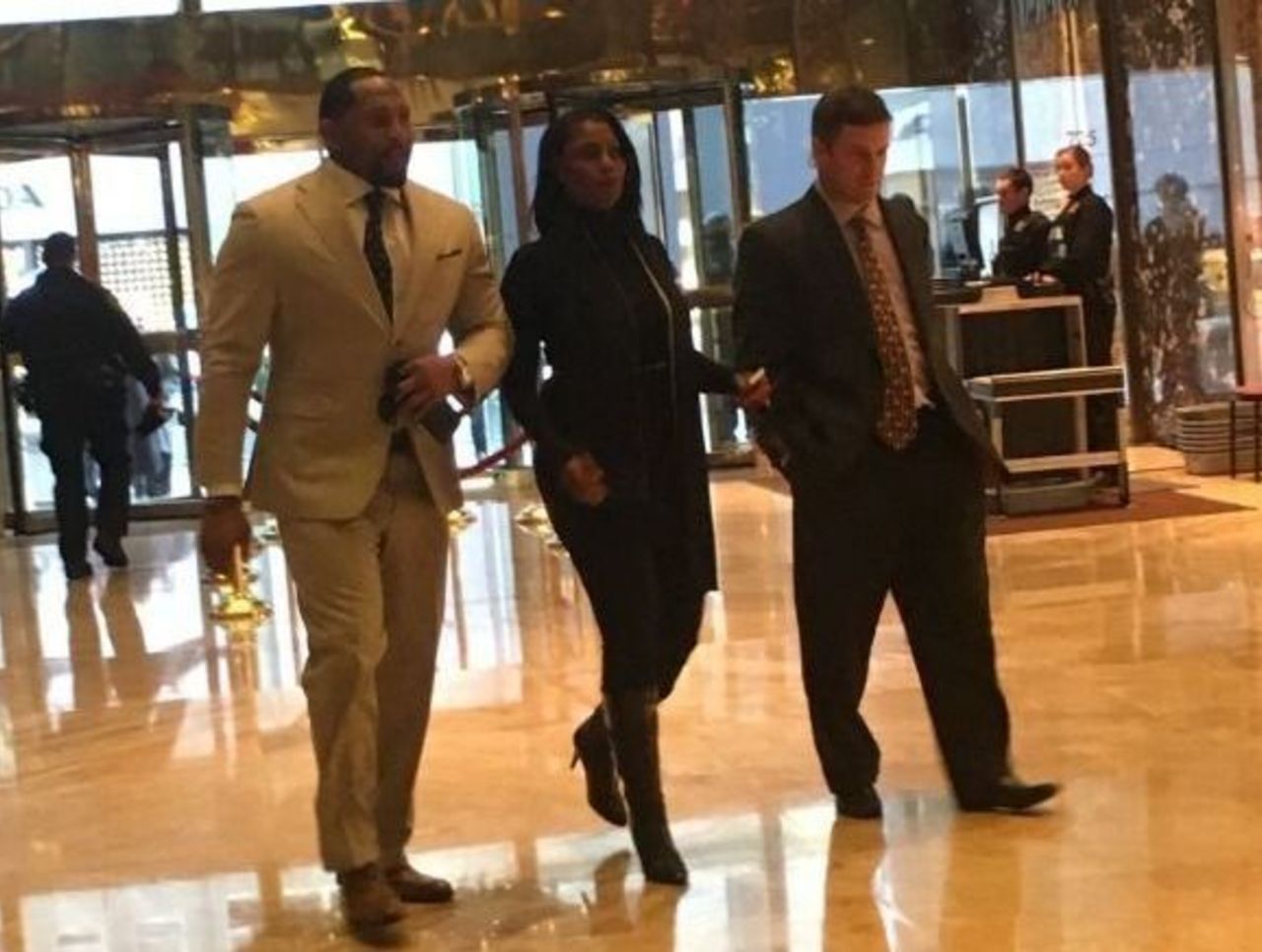 Former NFLers Ray Lewis and Jim Brown Stop by Trump Tower