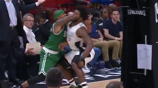 Isaiah Thomas ejected for elbowing Justise Winslow in face