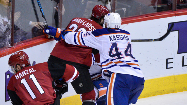 Watch: Kassian viciously cross-checks Ekman-Larsson