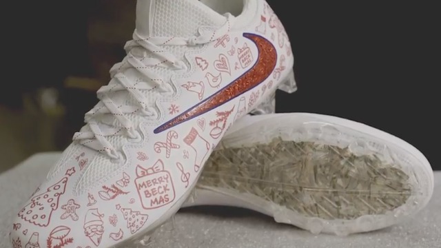 Beckham's latest custom cleats contain grass from his high school field