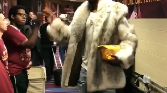 Tristan Thompson rocks massive fur coat to Finals rematch