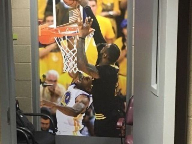 Cavs strategically place poster of 'The Block' near Warriors' locker room
