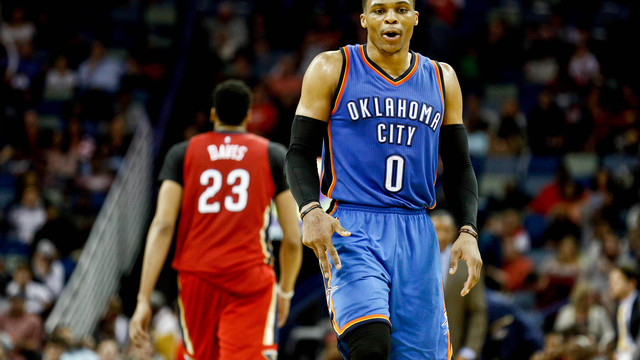 Westbrook goes nuts in warmups, sounds like he's celebrating Irving's game-winner