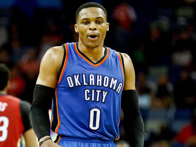 Westbrook goes nuts in warmups, sounds like he's celebrating Irving's game-winner