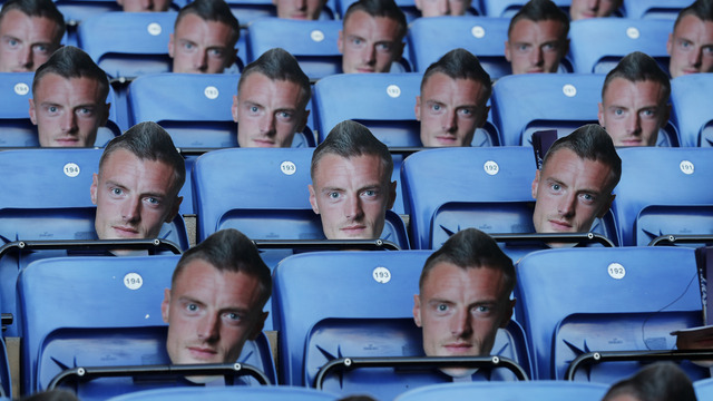 Look: Leicester protests Vardy ban with 30,000 masks at King Power