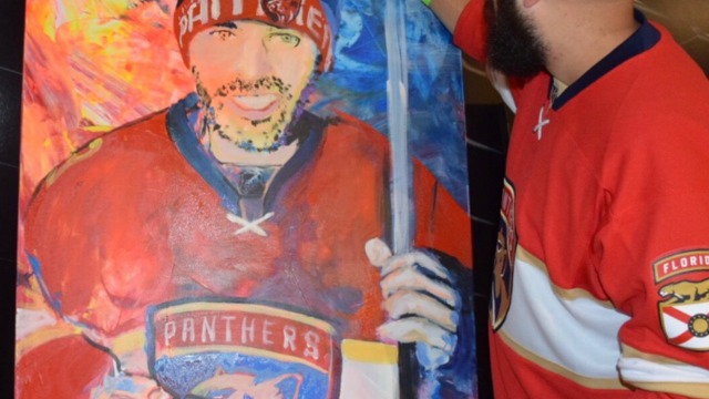Anthem singer paints Jagr canvas