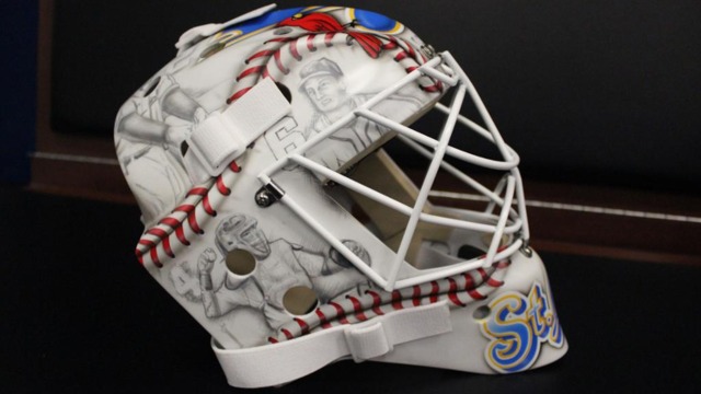 Blues' Hutton to sport Cardinals-themed mask at Winter Classic