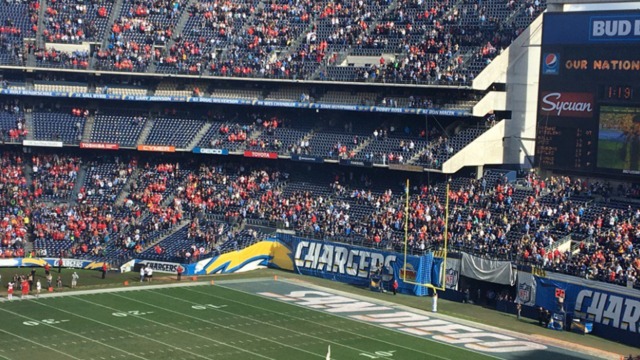 Not many fans show up for Chargers' potential last game in San Diego