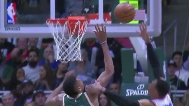 Westbrook gets up for layup, Greek Freak gets higher for denial