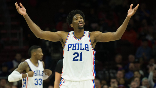 Embiid flaunts Sixers' undefeated record in 2017