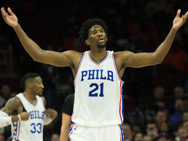 Embiid flaunts Sixers' undefeated record in 2017
