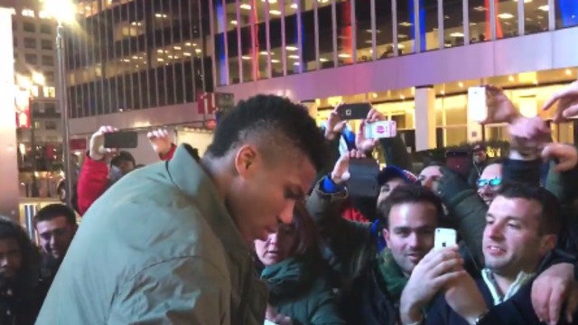 Watch: Greek fans mob Giannis outside MSG