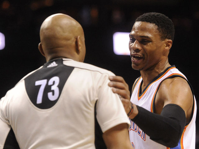 Westbrook apologetic, says hitting official with ball was unintentional