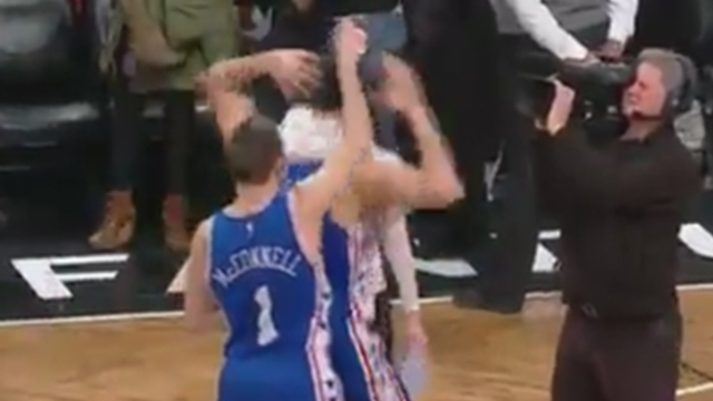 76ers' Saric swears on live TV after teammate's ice shower