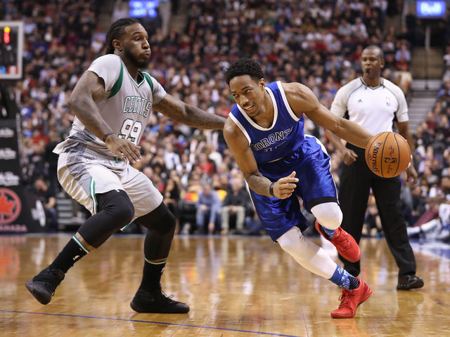 Valanciunas, DeRozan post huge lines in win over Celtics