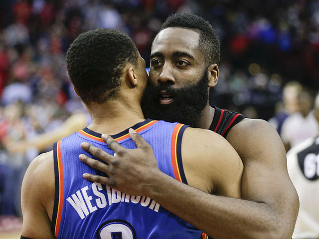 Harden suggests he deserves MVP over Westbrook