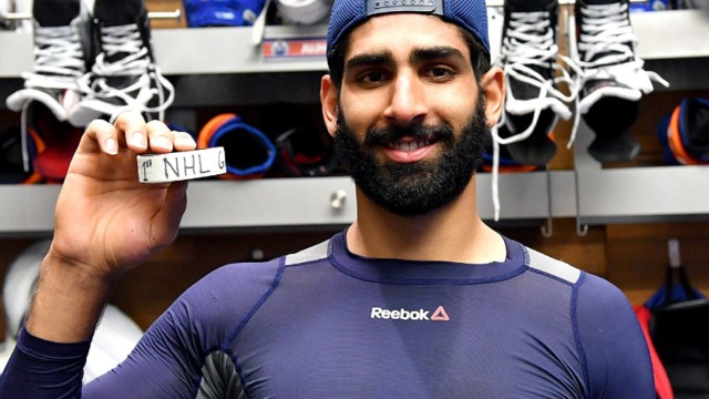 Watch: Oilers' Khaira is 3rd player of Punjabi descent to score in NHL