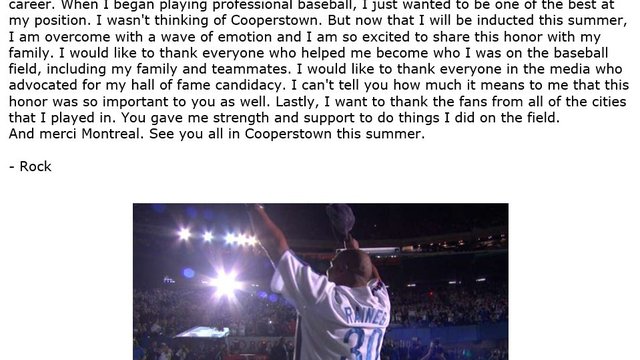 Raines 'extremely honored and humbled' to land in HOF