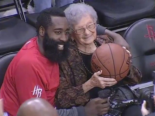 Harden delivers birthday gift to 100-year-old Rockets fan